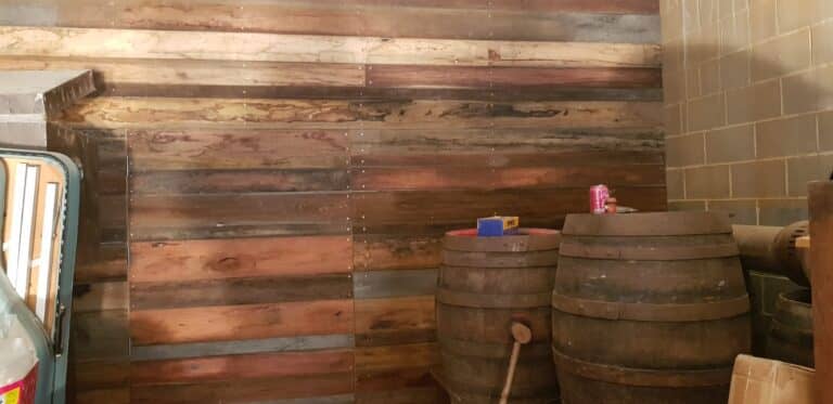 timber feature wall
